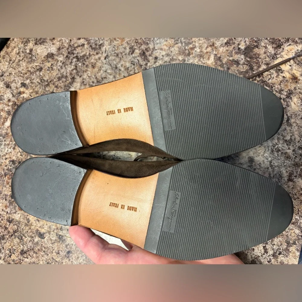 Salvatore Ferragamo Dark Brown Suede Oxfords - Picture 6 of 10